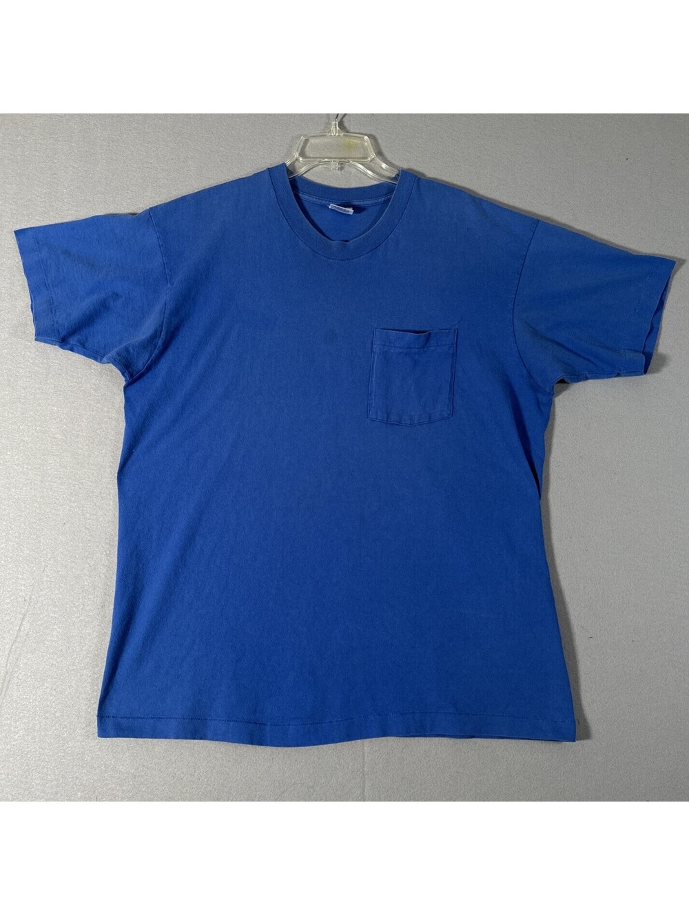 Vtg 90s BVD Selvedge Pocket Tee Sz XL Blue Single Stitch Made In USA (Stains)